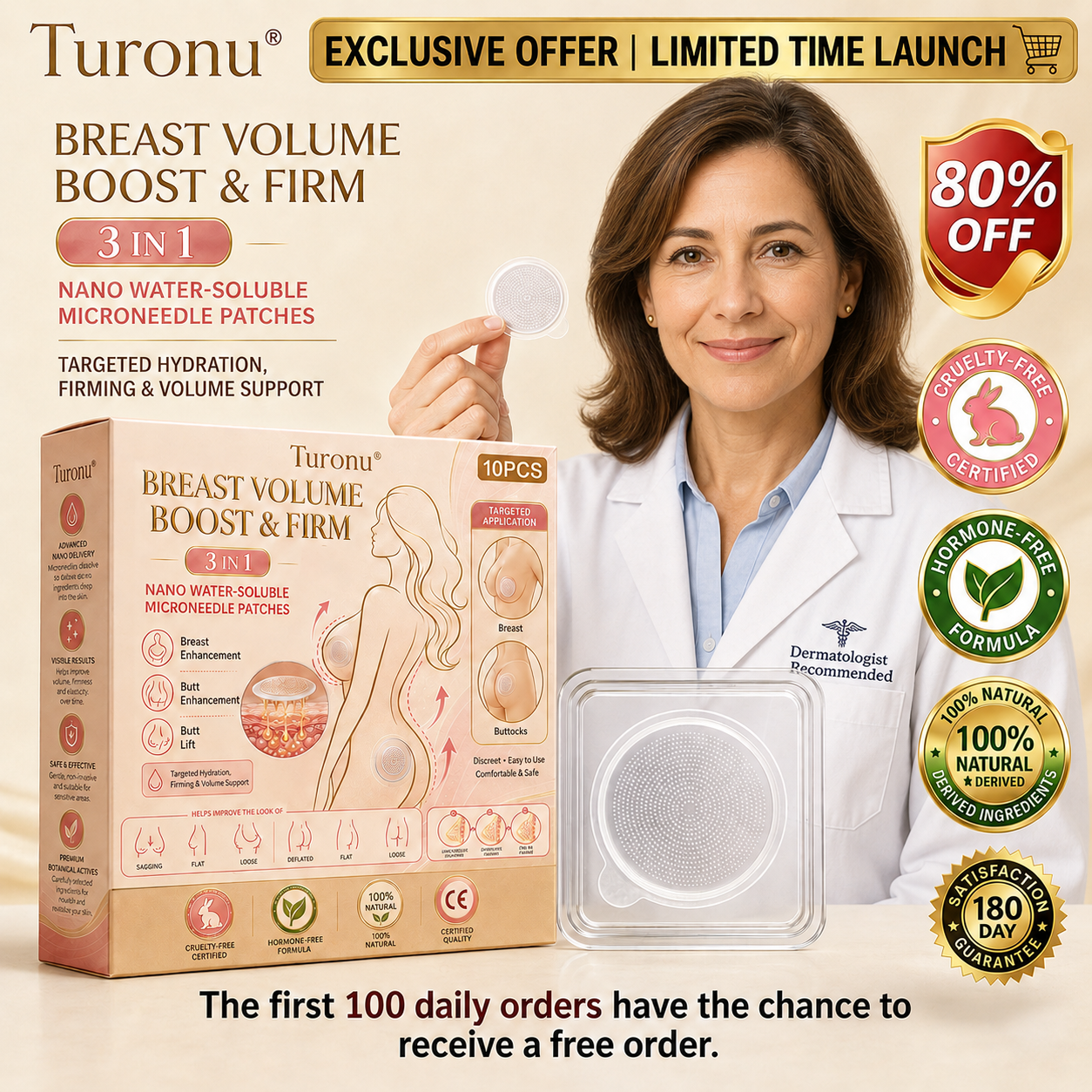 💥Turonu® 💥Targeted Breast Enhancement Advanced Nano Microneedle Patch💥💥💥