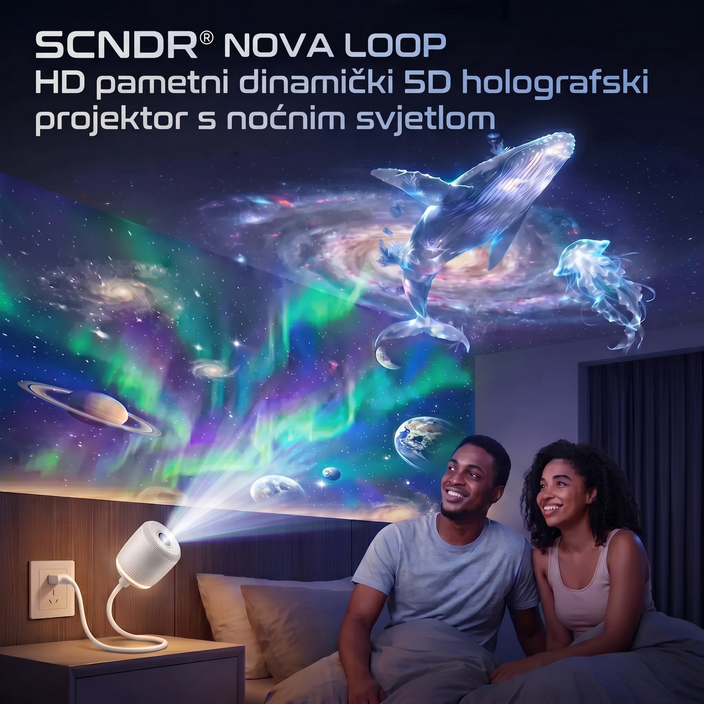 🌌Zadnji dan akcije! 🐋 –SCNDR® Projektor noćnog svjetla – Pametni holografski projektor zvijezda 2️⃣
